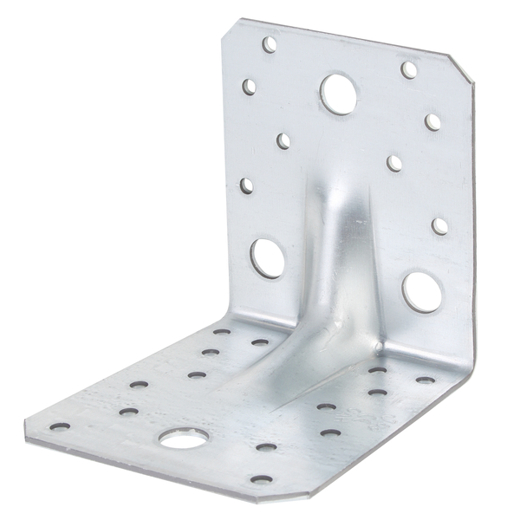 Schwerlast-Winkelverbinder mit Sicke, sendzimirverzinkt, 105 x 105 x 90 mm, ETA-zugelassen, 25 Stück