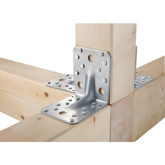 Schwerlast-Winkelverbinder mit Sicke 70x70x55 mm, 2,5 mm Stahl sendzimirverzinkt, ETA-08/0165, VE 50 Stück