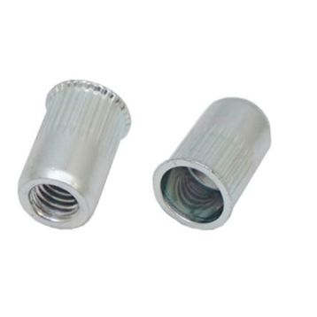 RS PRO Blindnietmutter Stahl verzinkt, glatt, offenes Ende, Bohrloch-Ø 10,6 mm, Klemmbereich 1–3,5 mm