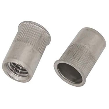 RS PRO Blindnietmutter Edelstahl A2 mit reduziertem Kopf, offenes Ende, glatt | Bohrung Ø 11 mm | Klemmbereich 3–5 mm