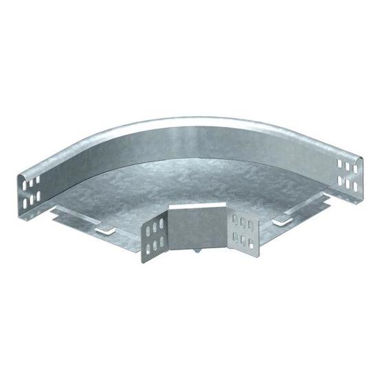 Kabelrinnen-Bogen 90° horizontal mit Winkelverbinder, 60x200 mm, Stahl bandverzinkt