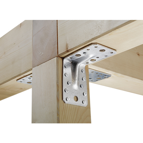 Schwerlast-Winkelverbinder mit Sicke, sendzimirverzinkt, 70 x 70 x 55 mm, 12 Stück, ETA-08/0165