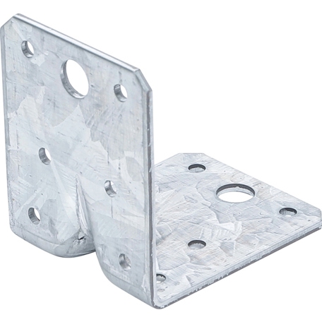 BGS DIY 80937 Winkelverbinder 70 x 70 x 55 x 2,5 mm, verzinkt, mit Sicke