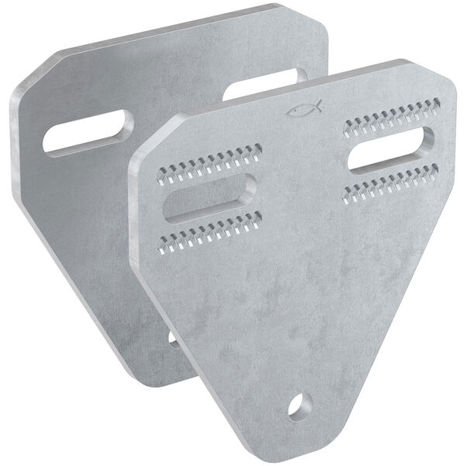 fischer Gelenkverbinder FMVB P – feuerverzinkt, 175 x 180 mm, Stärke 8 mm, VdS-zugelassen