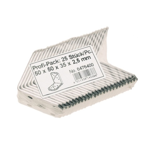 Pollmann Winkelverbinder mit Steg Profi-Pack 90 x 90 x 65 x 2,5 mm, 25 Stück, sendzimirverzinkt, ETA-zugelassen