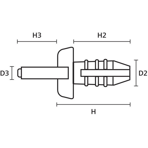 Spreizniete für Kabelkanal HTWD-R6 | Ø 6,4 mm Lochdurchmesser | PA6 | orange