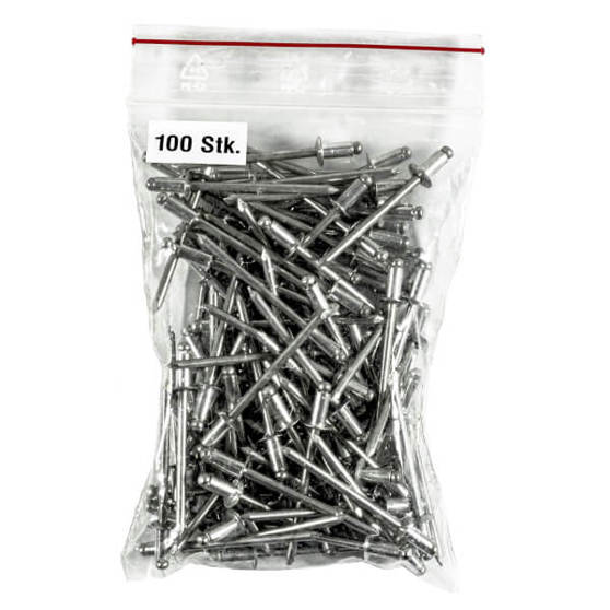 Kennflex Blindnieten aus Edelstahl | 100 Stück | 3,2 x 6 mm | für Schilder & Schilderhalter