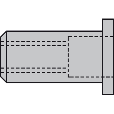 GESIPA Blindnietmuttern Alu Flachrundkopf M4 x 6 x 13,0 mm – Mini-Pack