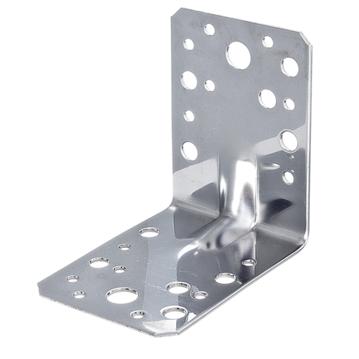 Schwerlast-Winkelverbinder mit Sicke aus Edelstahl, 90 x 90 x 65 mm, 2 mm Materialstärke