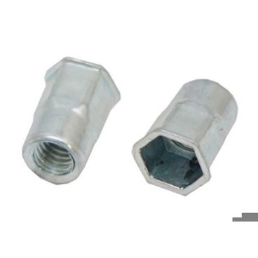RS PRO Blindnietmutter Stahl verzinkt, Sechskant, reduzierter Kopf, offenes Ende, Klemmbereich 0,5–2,5 mm