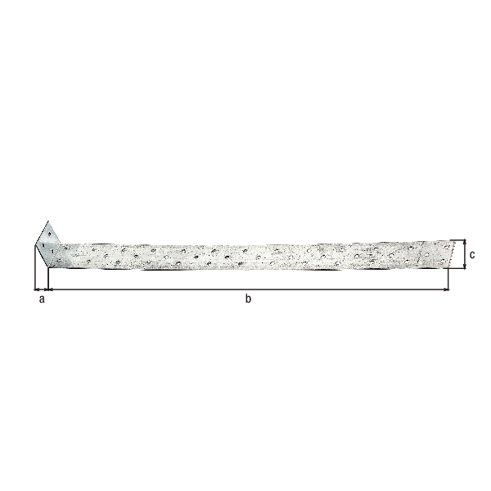 Flachstahl-Betonanker 500x40x40 mm, sendzimirverzinkt, 41 Löcher Ø5 mm, zum Einbetonieren, ETA-08/0165