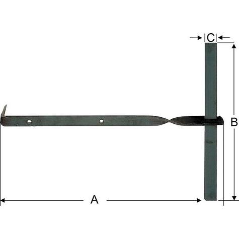 Balkenanker Größe 0, geschmiedet, eisenroh – 450 mm, Made in Germany