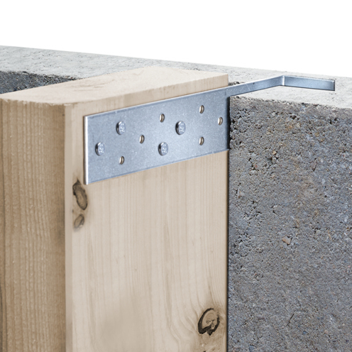 Flachstahl-Betonanker 285x40x40 mm, sendzimirverzinkt, 24 Löcher Ø5 mm, ETA-08/0165
