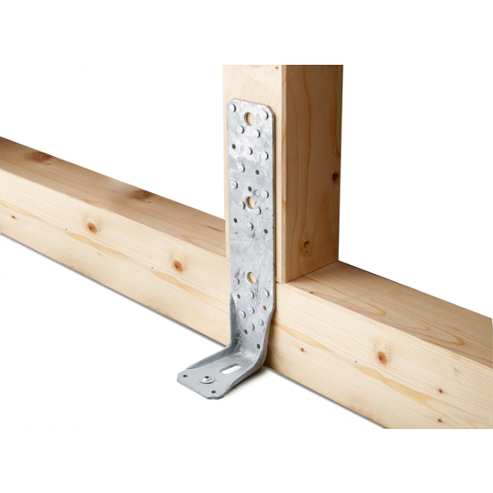 KR-Winkelverbinder mit Rundloch, feuerverzinkt, 285x85x65 mm, ETA-08/0165