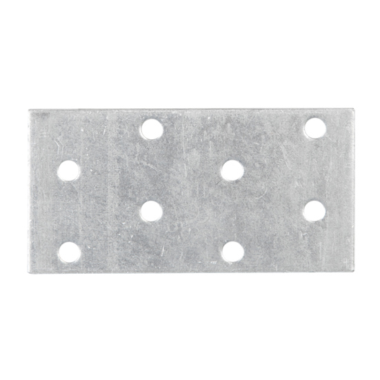 Flachverbinder 80x40 mm, sendzimirverzinkt, 8 Löcher Ø5 mm, EN 14545 (25 Stück)