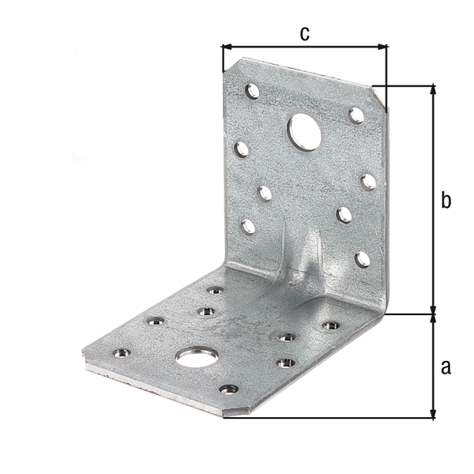 Schwerlast-Winkelverbinder mit Sicke, sendzimirverzinkt, 70 x 70 x 55 mm, 12 Stück, ETA-08/0165