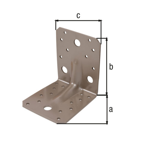 DURAVIS® Schwerlast-Winkelverbinder mit Sicke, 105 x 105 x 90 mm, Stahl sendzimirverzinkt, perlbeige RAL 1035