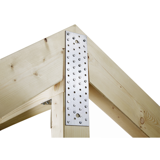Flachverbinder 60 x 40 mm, 2 mm Stahl sendzimirverzinkt, 6 Löcher Ø5 mm, EN 14545, VE 25 Stück