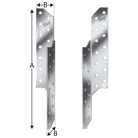 Sparrenpfettenanker SPF210LS-B links, Edelstahl rostfrei A4, 210 x 34,5 x 2,0 mm