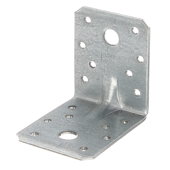Schwerlast-Winkelverbinder mit Sicke 70x70x55 mm, 2,5 mm Stahl sendzimirverzinkt, ETA-08/0165, VE 50 Stück