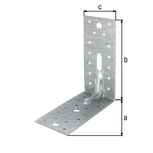 Schwerlast-Winkelverbinder mit Sicke, sendzimirverzinkt, 150 x 150 x 65 mm, ETA-08/0165