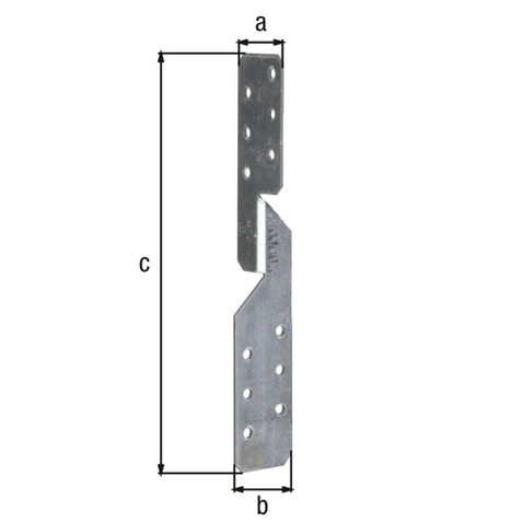 Sparren-Pfettenanker universal, sendzimirverzinkt, 33x33x210 mm, 2 mm Stahl, ETA-14/0105