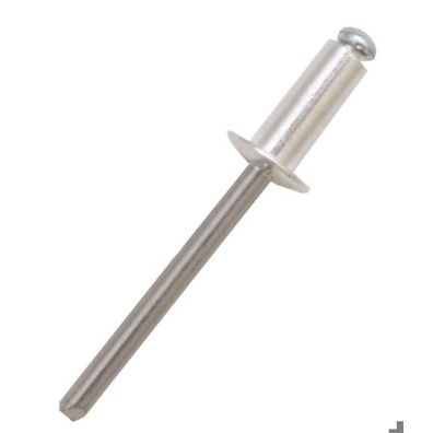 RS PRO Blindniet Aluminium/Stahl, Ø 4 mm x 12 mm, Flachkopf-Kuppel, DIN 7337, Griffbereich 6–8 mm
