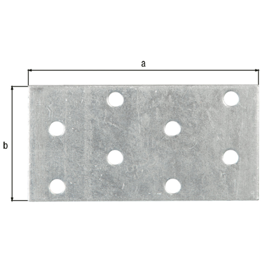 Flachverbinder 80x40 mm, sendzimirverzinkt, 8 Löcher Ø5 mm, EN 14545 (25 Stück)
