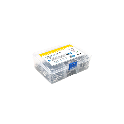 GESIPA Blindnietsortiment Kompakt AL/ST – 300 PolyGrip Mehrbereichs-Blindnieten, 6 Abmessungen