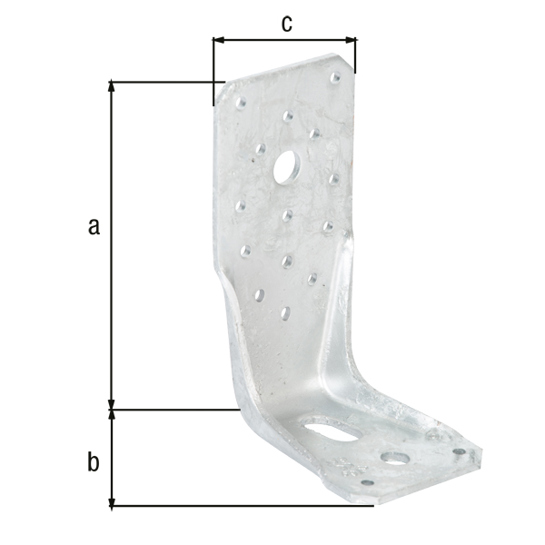 KR-Winkelverbinder mit Langloch, feuerverzinkt, 135 x 85 x 65 mm, 4 mm Stahl, ETA-zugelassen