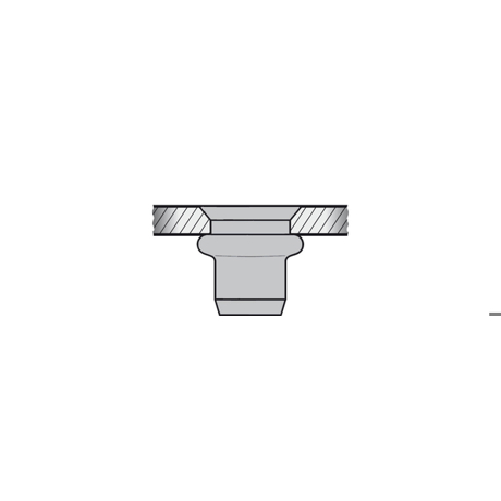 GESIPA Blindnietmuttern Alu Senkkopf M6 x 9 x 17 – Standard, 1455350