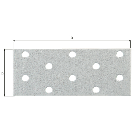 Flachverbinder 100 x 40 mm, sendzimirverzinkt, 10 Löcher Ø5 mm, EN 14545