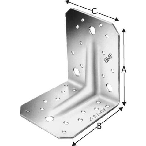 SIMPSON STRONGTIE Winkelverbinder ABR70 mit Rippe 70x70x55 mm | 2,0 mm Stahl | ETA-zertifiziert