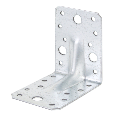 Schwerlast-Winkelverbinder mit Sicke, sendzimirverzinkt, 90 x 90 x 65 mm, ETA-zugelassen, 12 Stück