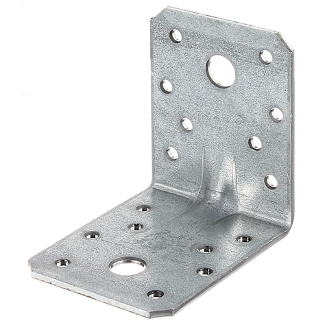Schwerlast-Winkelverbinder mit Sicke, sendzimirverzinkt, 70 x 70 x 55 mm, 12 Stück, ETA-08/0165
