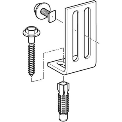 Geberit GIS Montagewinkel lang, 12 cm, verzinkt, Art.-Nr. 461.140.00.1