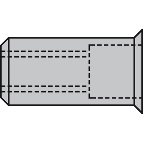 GESIPA Blindnietmuttern Alu Kleinkopf M6 x 9 x 15,5 – Standard Alu, Gewindelänge 8 mm