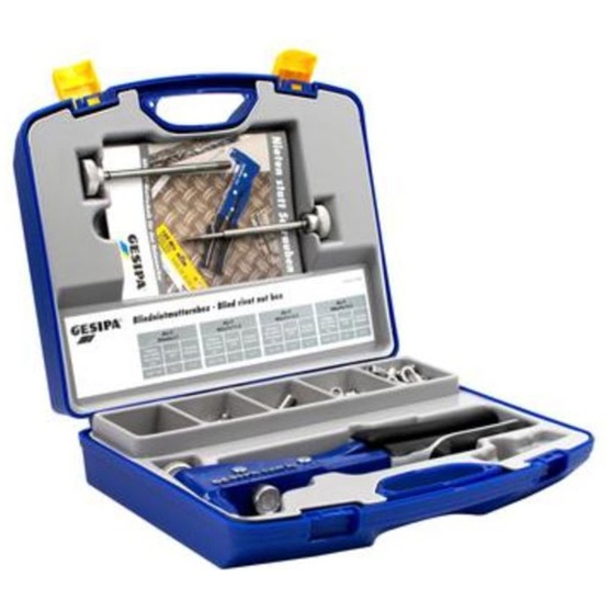 GESIPA Blindnietmuttern-Box mit Setzgerät GBM 10, M4–M6, 195-teilig