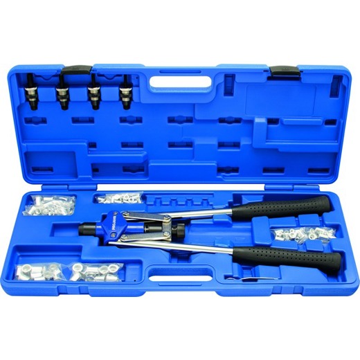 Profi Blindnietmuttern-Hebelzange Set M4 bis M10 inkl. 100 Aluminium-Blindnietmuttern