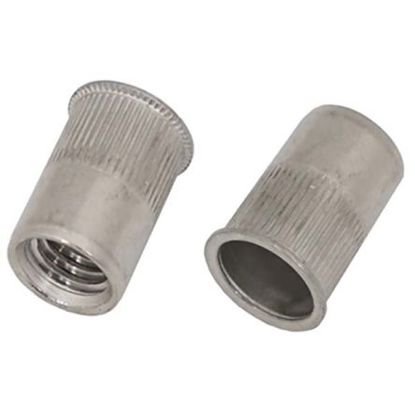 RS PRO Blindnietmutter Edelstahl A2, glatt, offenes Ende, reduzierter Kopf, Bohrloch-Ø 11 mm, Klemmbereich 0,5–3 mm
