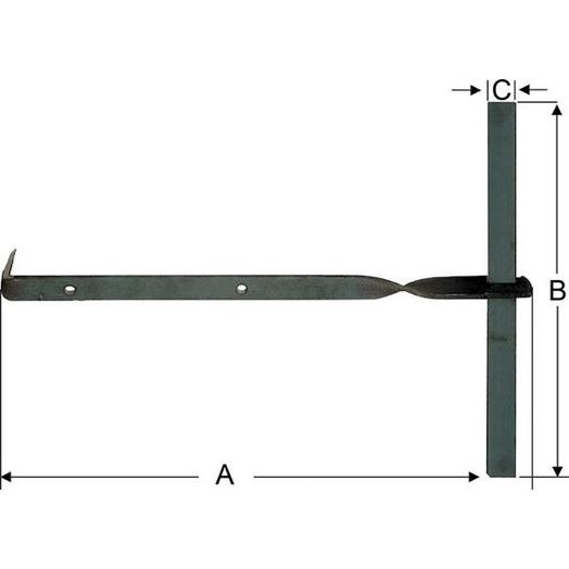 CAB FASTENING Balkenanker Größe 0 | tzn 450 x 26 mm | geschmiedet mit 90°-Drehung