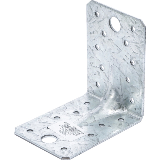BGS DIY 80939 Winkelverbinder 90 x 90 x 65 x 2,5 mm, verzinkt, mit Sicke