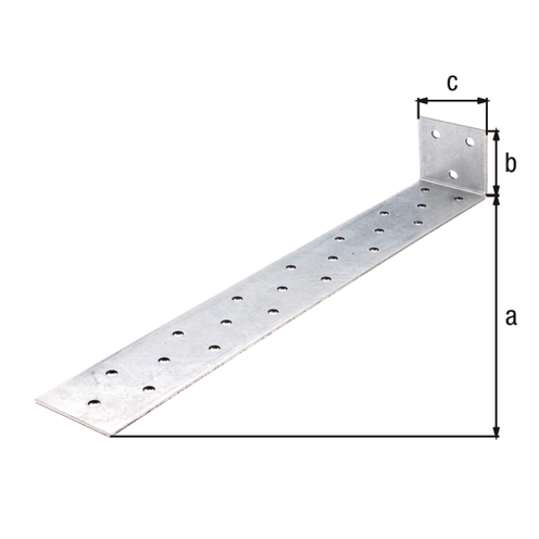 Flachstahl-Betonanker 285x40x40 mm, sendzimirverzinkt, 24 Löcher Ø5 mm, ETA-08/0165