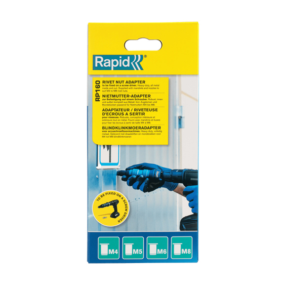 Rapid RP160 Nietmutternaufsatz für Akkuschrauber | M4, M5, M6, M8 | Schwarz-Blau