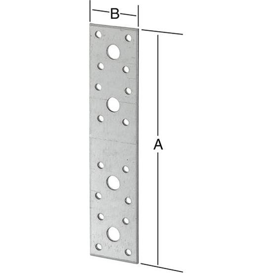 Flachverbinder schwer 180 x 40 mm, 2,5 mm Stahl sendzimirverzinkt, CE | VORMANN