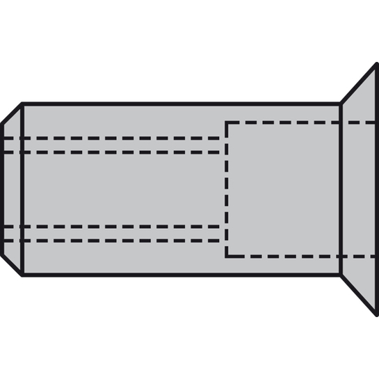 GESIPA Blindnietmutter Alu Senkkopf M10 x 12 x 21 – Standard, metrisches Gewinde