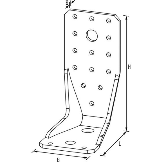 GH Winkelverbinder KR 285x88x65x4 mm, Stahl feuerverzinkt, mit ETA-Zulassung