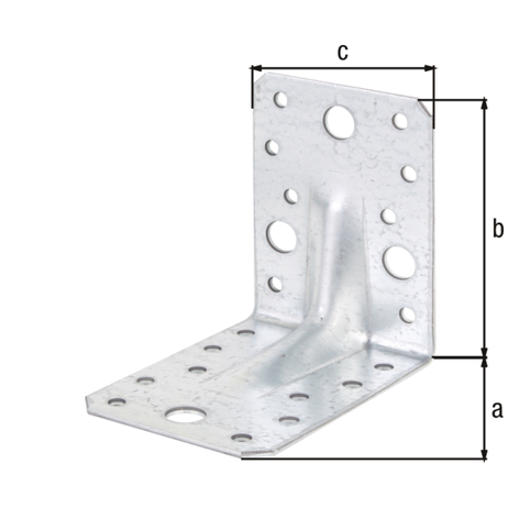 Schwerlast-Winkelverbinder mit Sicke, sendzimirverzinkt, 90 x 90 x 65 mm, ETA-zugelassen, 12 Stück