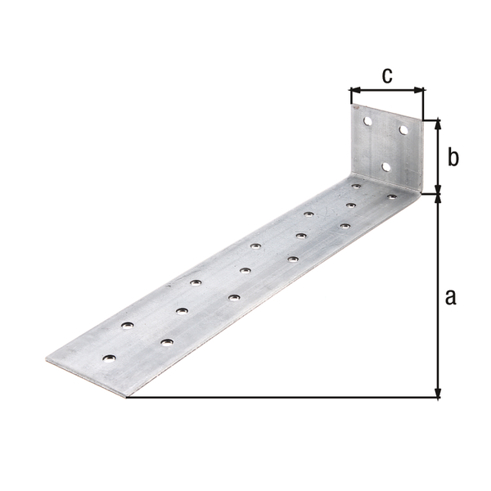 Flachstahl-Betonanker sendzimirverzinkt 205x40x40 mm, 18 Löcher Ø5 mm, ETA-zugelassen, zum Einbetonieren