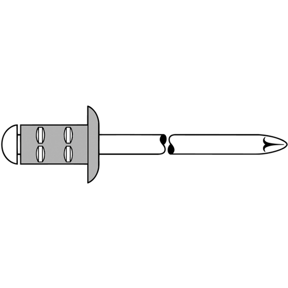 GESIPA PolyGrip Blindniet Alu/Edelstahl, Flachrundkopf, 3,2 x 8 mm